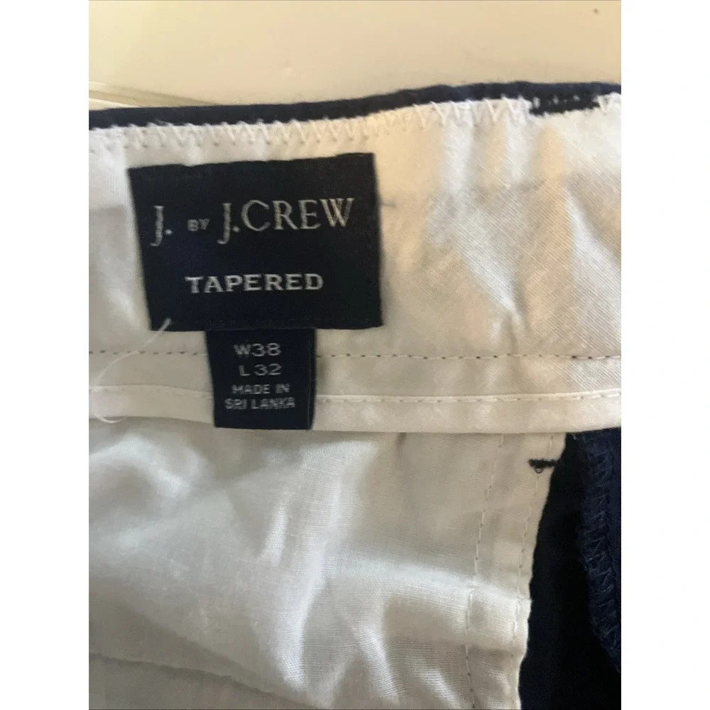 J by J.CREW Pants Mens Size 38 X 32  Blue Seersucker Slim Casual Tapered